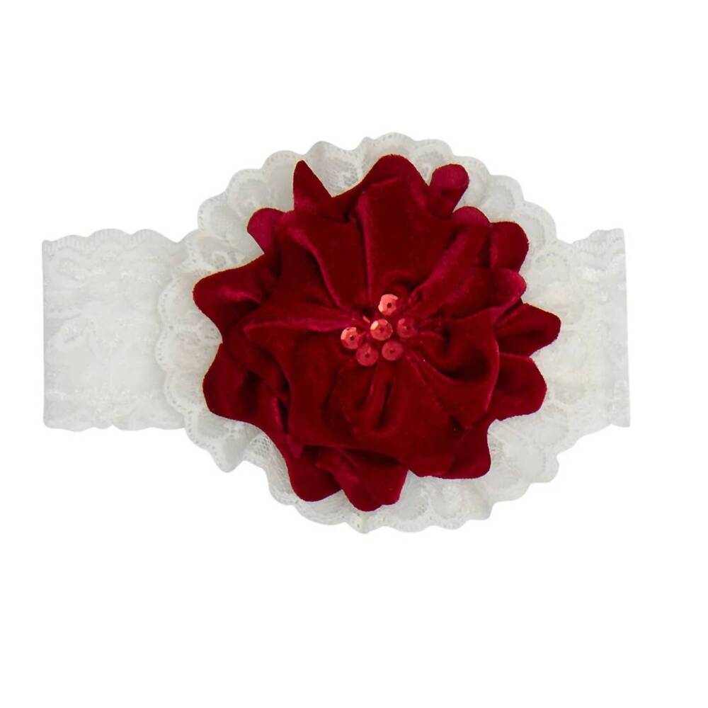 NEW HAUTE BABY "evelyn" holiday headband for baby girls in sage green